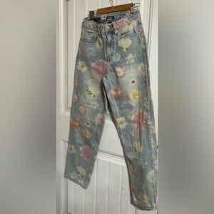 Wild Fable Floral Straight Leg Jeans - Floral pattern